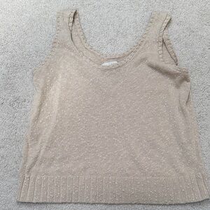 LOFT Beige Textured Tank Top